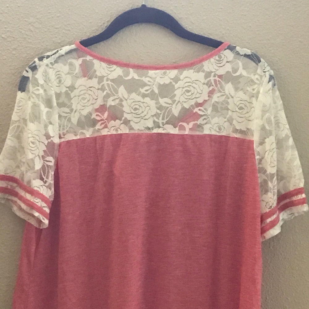 NWT Dressfo Pink & White Lace Top (Size XXL) - Picture 7 of 16